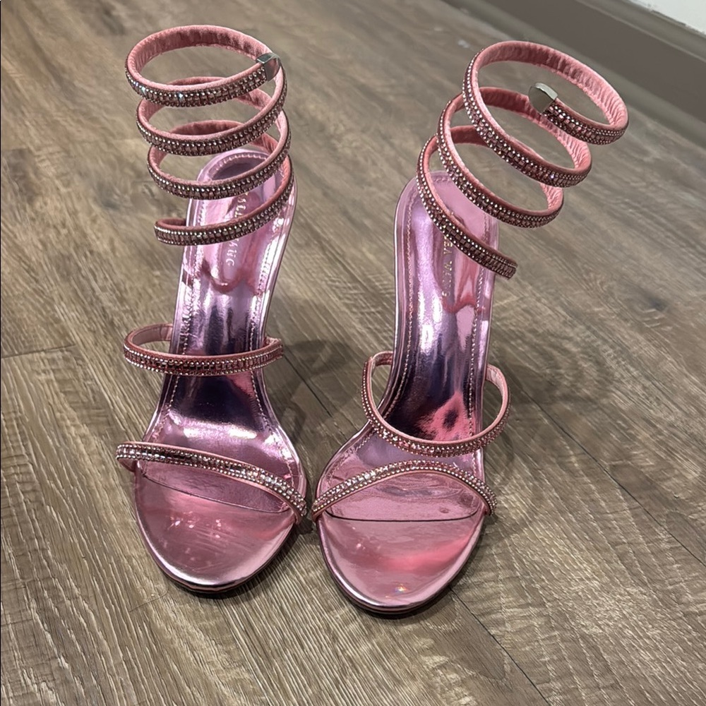 Glamorous Pink Spiral Heels